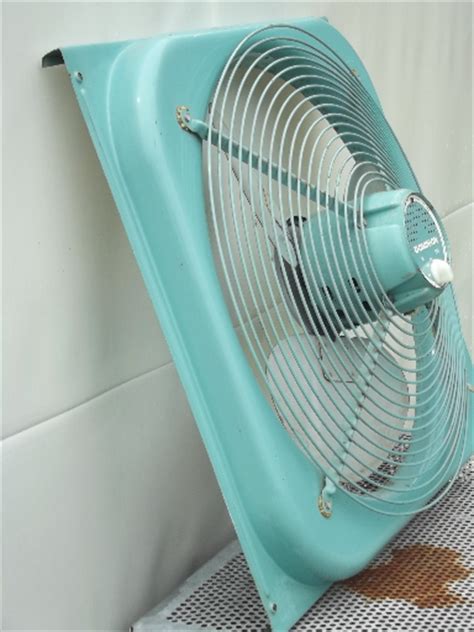 vintage mid century large metal electric window box fan turquiose|Vintage Window Fan for sale .